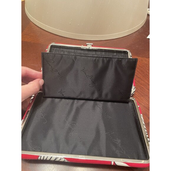 Vera Bradley Deco Daisy Red Black White Pushlock Hard-sided Wallet - Picture 9 of 9